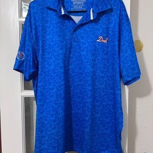 Men's Blue 'Dad' Script Performance Polo